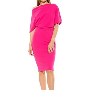 Alexia Admor Olivia Draped One-Shoulder Sheath Dress